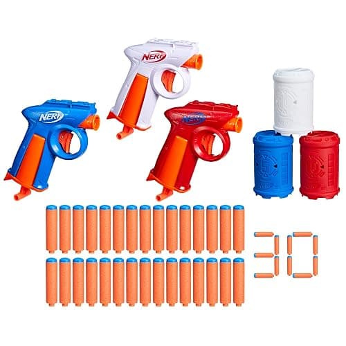 Nerf N Series Backyard Triple Pack, Includes 3 Flex Blasters, 3 Targets, 30 N1 Darts, Christimas Stocking Stuffer Gifts, Ages 8+ (Amazon Exclusive) - Image 1