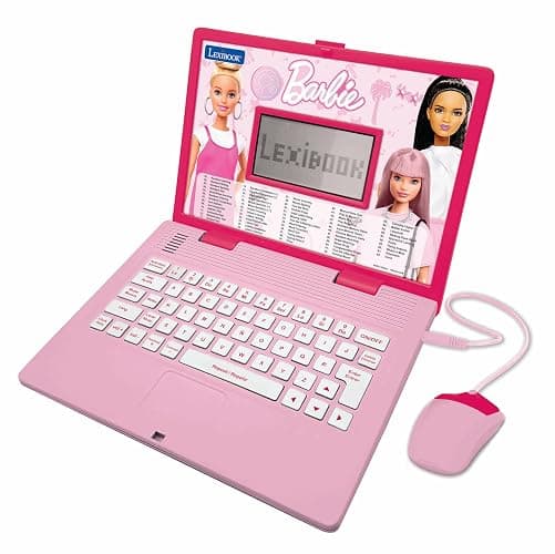 Lexibook Barbie, Educational and Bilingual Laptop in English/Spanish, Toy for Children with 124 Activities to Learn, Play Games and Music, Pink, JC598BBi2 - Image 1