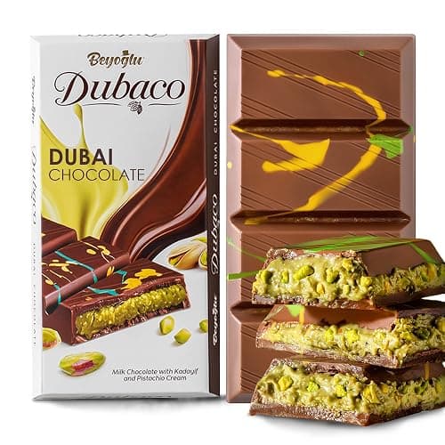 Beyoglu Dubaco Dubai Chocolate Bar Pistachio 7.05 Oz (Pack of 1), Luxury & Premium Dubai Milk Chocolate Bar Filled with Pistachio Butter & Shredded Knafeh Kadayif - Image 1