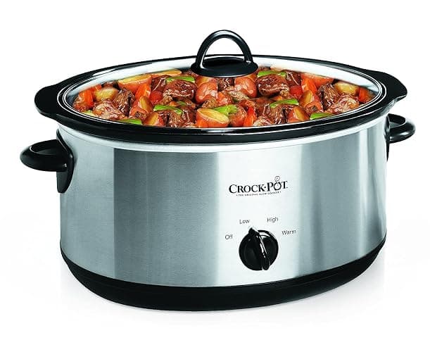 Crock-Pot 7 Quart Oval Manual Slow Cooker, Stainless Steel (SCV700-S-BR), Versatile Cookware for Large Families or Entertaining - Image 1