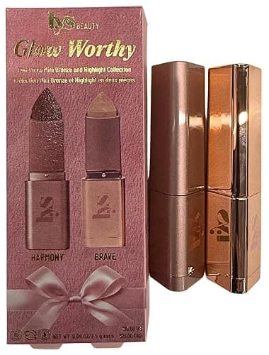 LYS Beauty Glow Worthy 2-Piece Mini Bronze & Highlight Stick Duo – Harmony + Brave – No Limits Cream Bronzer & Aim High Highlighter – 0.09 oz / 2.5 g Each - Image 1