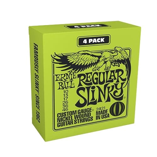 Ernie Ball Regular Slinky Nickel Wound Electric Guitar Strings Amazon Exclusive 4-Pack - 10-46 Gauge - Image 1