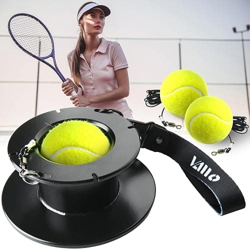 VAIIO Professional Tennis Trainer - Full Metal Portable Solo Rebounder with 3 High-Elastic String Balls, Ideal for Adults, Kids, Beginners & Advanced Players - Image 1
