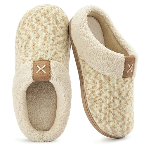 ULTRAIDEAS Women's Indoor Bedroom Slipper with Memory Foam, Gift for Women, Wool-Like House Shoe with Anti-Skid Rubber Sole for Ladies - Image 1