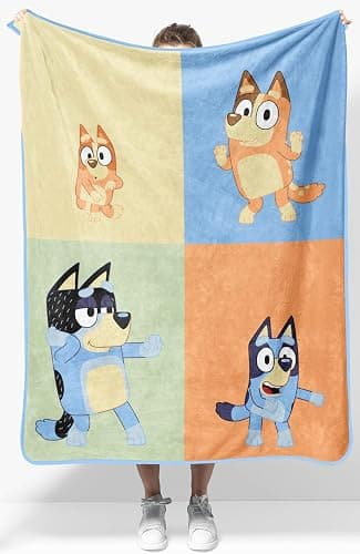 Jay Franco Kids Plush Throw Blanket – Soft & Comfy Throw for Couch or Bed – Cozy Home Décor for Living Room & Bedroom, Multi - Bluey, 40x50 - Travel Blanket - Image 1
