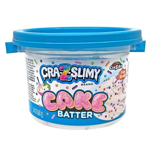 CRA-Z-Slimy Cake Batter Slime – 24 oz Extra Large Scented White Slime with Colorful Sprinkle Beads – Stretchy, Gooey, Mix-in Texture Fun - Image 1