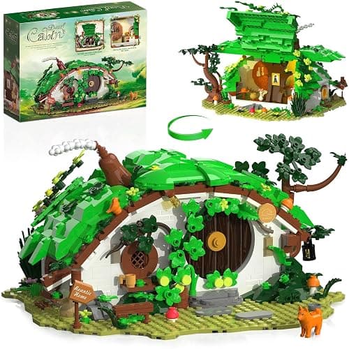 Glikid Dwarf Cabin Building Set, Light-Up Fantasy Cottage Model Kit | Collectible Display Piece For Home & Office Decor, DIY Building Blocks Gift For Adults & Fantasy Lovers, 1088 Pieces - Image 1