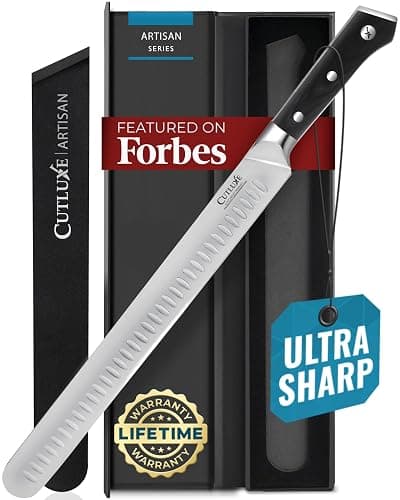 Cutluxe Brisket Knife – 12" Carving & Slicing Knife for Meat & BBQ – Razor Sharp German Steel, Sheath Included, Ergonomic Full Tang Handle Design, Grilling Gifts for Men – Artisan Series - Image 1