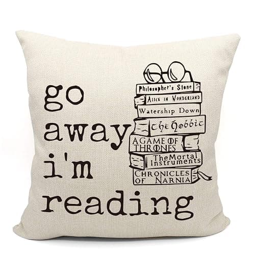 Mancheng-zi Book Pillow Covers 18x18,Book Lover Gifts,Reading Nook Decor, Gifts for Readers, Bookworm Gifts, Reading Corner Decor for Classroom, Reading Pillow Cover - Image 1