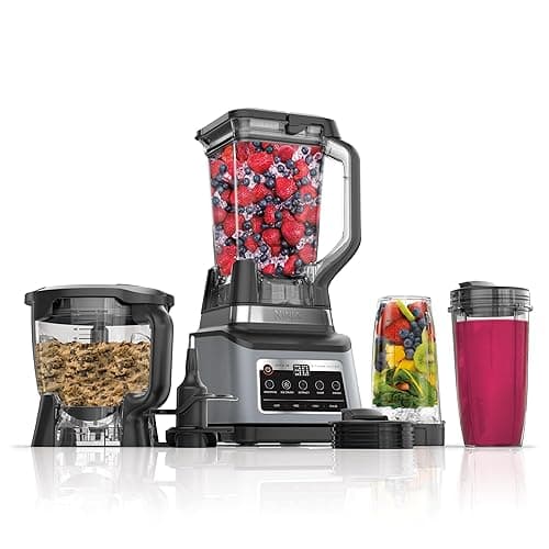 Ninja BN801 Professional Plus Kitchen System, 1400 WP, 5 Functions for Smoothies, Chopping, Dough & More with Auto IQ, 72-oz.* Blender Pitcher, 64-oz. Processor Bowl, (2) 24-oz. To-Go Cups, Grey - Image 1