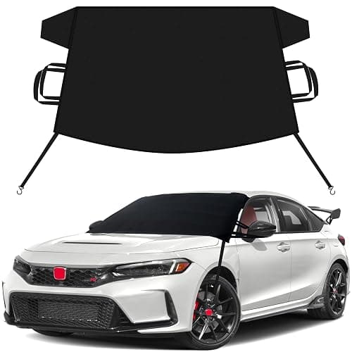 EcoNour Snow Cover for Honda Civic | Premium Windshield Cover for Ice and Snow | Heavy-Duty 600D Oxford Fabric with S-Hook Elastic Straps | Waterproof & Sag-Proof - Image 1