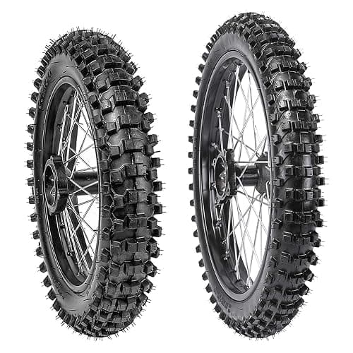 WPHMOTO 70/100-17 Front + 90/100-14 Rear Wheels Tires and Rim Inner Tube With 15mm Bearing Assembly for Dirt Pit Bikes - Image 1