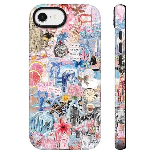 Lumen for iPhone 16e / iPhone 17e Case, Compatible with Magsafe, Hard Shell Cover with Camera Protection for Girls Women - Abstract Leopard Bow Spring Watercolor Disco Coastal Preppy Collage - Image 1