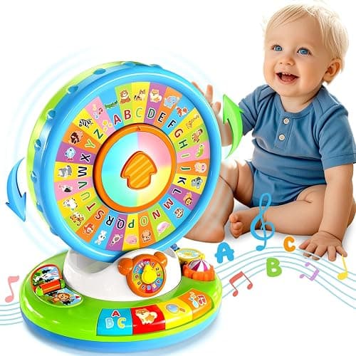 Duchong Learning Toy for Kids 1 2 3 Year Old Boys Girls, Spin and Sing Alphabet Zoo with Sounds, Interactive Educational Toys for Toddler 2-3, First Christmas 1st Birthday Gifts Toy - Image 1