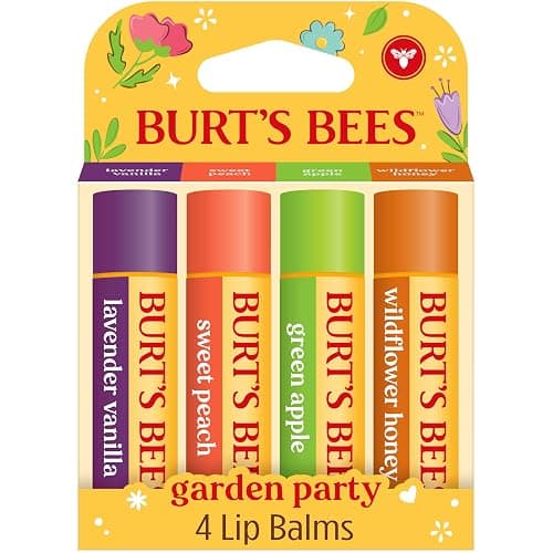 Burt's Bees Christmas Gifts - Garden Party Lip Balm Set for Stocking Stuffers, With Responsibly Sourced Beeswax, Natural Origin Lip Treatment, 4 Tubes, 0.15 oz. - Image 1