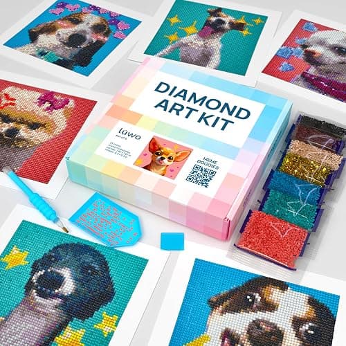 LuwoArte 6 Pack Diamond Painting Kits for Adults – Featuring Meme Doggies and Cute Dogs – Full Drill DIY Paint Gem Art for Adults – Brilliant 5D Diamond Painting Kit–Relaxing Craft for Home Wall Décor - Image 1