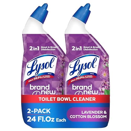 Lysol Toilet Bowl Cleaner Gel, For Cleaning and Disinfecting, Septic Safe Toilet Bowl Cleaner, Lavender & Cotton Blossom Scent, 24 oz, (Pack of 2) - Image 1