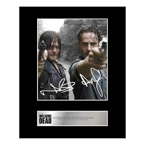 iconic pics Norman Reedus, Daryl Dixon and Andrew Lincoln, Rick Grimes Signed Mounted Photo Display Walking Dead - Image 1