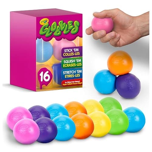 Crayola Globbles Squish Toys (16ct), Sticky Stress Ball for Adults & Kids, Squishy Balls, Calming Sensory Gift for Stress Relief - Image 1
