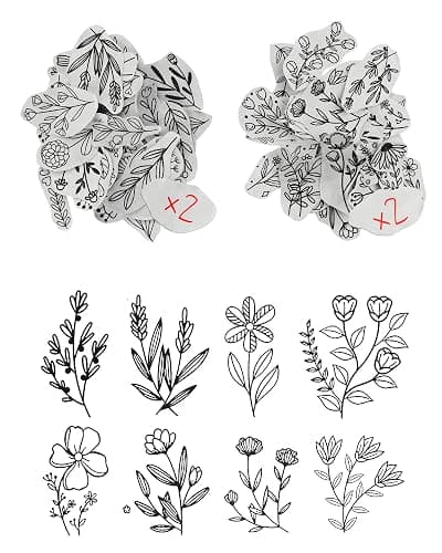 118 Pcs Water Soluble Hand Sewing Stabilizers, Embroidery Stick and Stitch Embroidery Paper Wash Away, Floral Patterns for Hand Sewing Lovers, Adults (Plants Flowers) - Image 1