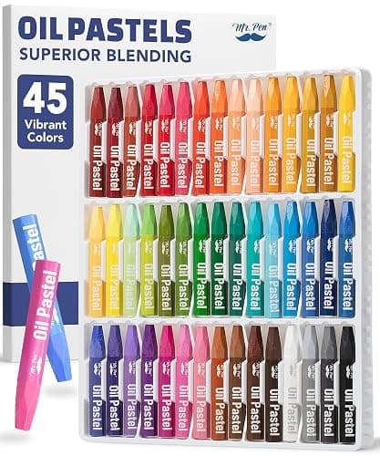 Mr. Pen- Oil Pastels for Artists, 45 Pack, Assorted Colors, Hexagonal Oil Pastels for Kids, Beginners, Students, Christmas Gift - Image 1