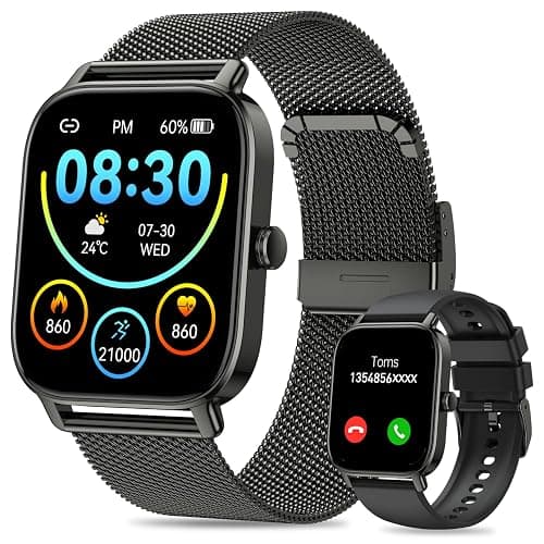 Smart Watch for Men Women Fitness: Make Answer Call Digital Mens Watches Waterproof Running Pedometer Smartwatch for Android Phone iPhone Samsung Compatible Sleep SpO2 Heart Rate Monitor Step Tracker - Image 1