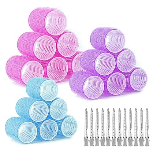 AiQInu 30 Pièces Bigoudis Cheveux, Comprenant 18 Bigoudis Magiques Et 12 Pinces Métalliques, Gros Cheveux Pour Les Femmes Et DIY Enfants - Image 1