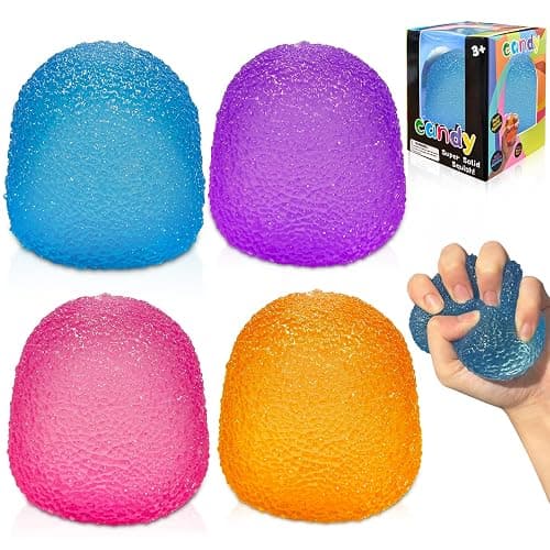 4PCS Stress Balls,Squishy Fidget Toys for Kids and Adults, Super Solid Sugar Balls for Classroom Prize Favors Easter Basket Stuffers & Easter Gifts - Image 1