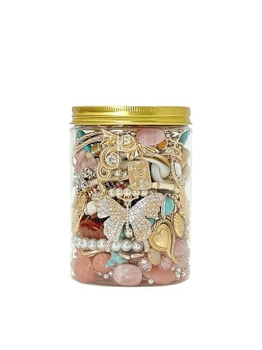 Swytaris 50 pcs Mystery Jewelry Jar, Mixed Surprise Jewelry Set for Woman Includes Necklaces, Earrings, Rings, Bracelets and Hair Accessories, Unique Anniversary Birthday Friendship Gift for Her - Image 1