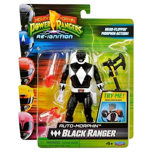 Power Rangers Mighty Morphin Auto-Morphin Black Ranger Action Figure - Image 1