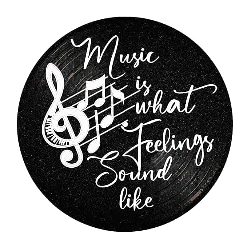 Blulu Music is What Feelings Sound Like Wooden Vinyl Records Album Wall Decor Round Record Artwork Decoration Modern Hanging Art Decor for Party Home Artist Studio - Image 1