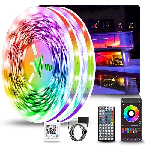 NBBUFF Led Lights for Bedroom 300FT (2 Rolls of 150FT), RGB Led Strip Lights with Music Sync Color Changing, Remote & App Controll Led Lights for Room and Party, Super Long LEDs for Bedroom Ambiant - Image 1