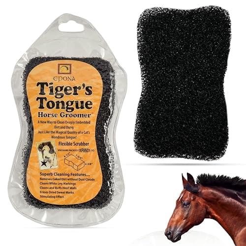 Epona Tiger’s Tongue Horse Groomer – Deep Cleaning Scrubber & Massager for Horses – Removes Dirt, Dried Sweat Marks & Dander – Gentle Grooming Tool for Body, Legs & White Markings - Image 1