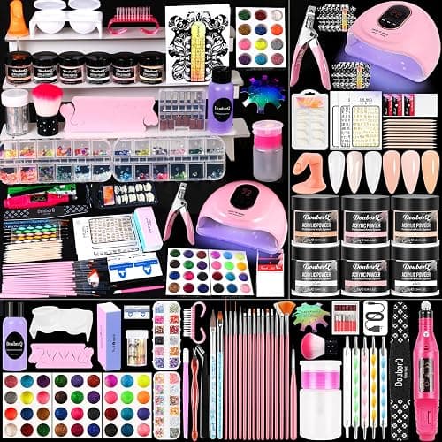 Acrylic Nail Kit With Drill And U V Light Full Nail Kit Set Professional Nail Starter Kit For Beginners Acrylic With Everything - Image 1