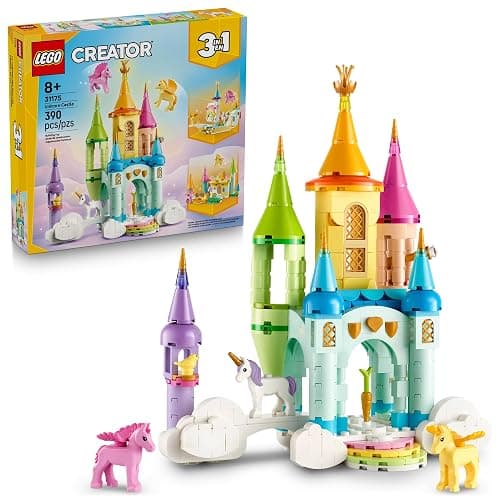 For Zara: LEGO Creator 3 in 1 Unicorn Castle Building Toy for Kids - Unicorn Toy Trio for Girls & Boys, Ages 8+ - Build 3 Pretend Play Toys with 1 Set of Building Blocks - Gift Idea for Birthdays - 31175 - Image 1
