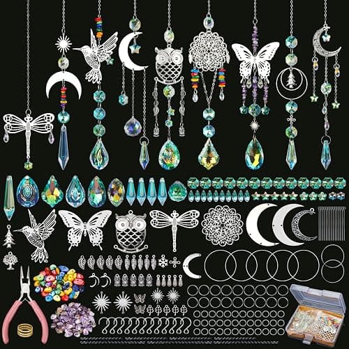 Worgree DIY Suncatcher Kit 460pcs Sun Catchers Making Supplies Art and Crafts for Adults Hanging Prism Sun Catcher with Crystals Ball Indoor Window Home Wedding Garden Festival Decor Gifts - Image 1