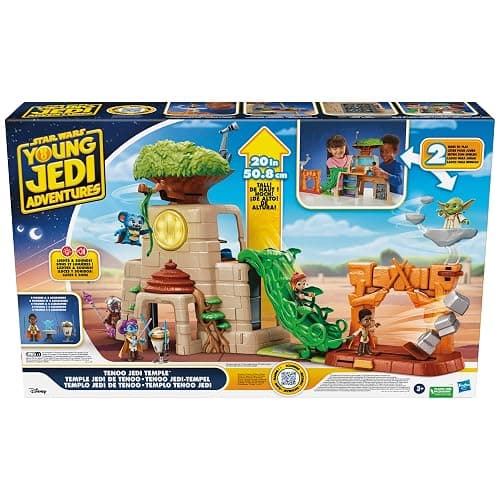 Star Wars: Young Jedi Adventures Tenoo Jedi Temple, 20-Inch-Tall Playset with Lights & Sounds, 2 Action Figures, Preschool Toys for 3 Year Old Boys & Girls & Up - Image 1