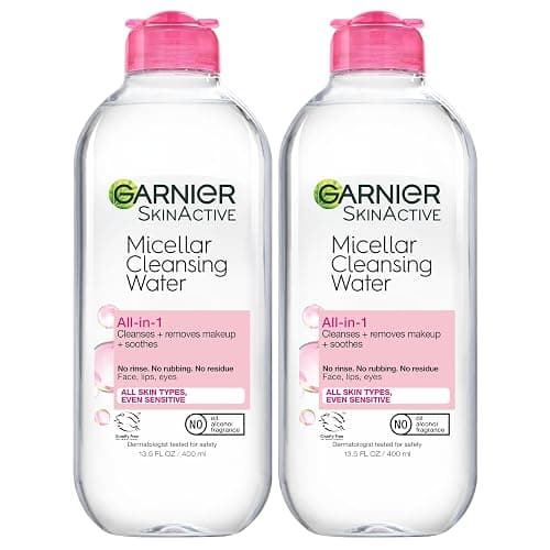 Garnier Micellar Water, Hydrating Facial Cleanser & Makeup Remover, Suitable for Sensitive Skin, Vegan, Cruelty Free, 13.5 Fl Oz (400mL), 2 Count - Image 1