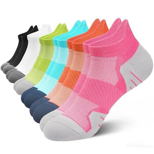 PAPLUS 6 Pairs Ankle Compression Socks for Women, Cushioned Running Socks with Arch Support, Low Cut, Targeted Compression - Image 1