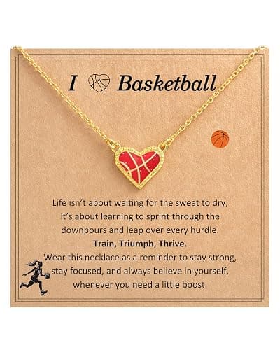 LAVEIR Softball/Soccer/Basketball/Volleyball Necklace for Girls, Sports Accessories Jewelry Birthday Christmas Gifts for Sports Lovers - Image 1