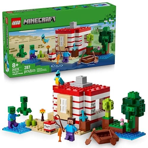 LEGO Minecraft The TNT Jungle House Kids Toy for Pretend Play - Collectible Minecraft Toy - Building Set for Boys and Girls 8+ - Gift Idea for Birthdays and Video Game Fans - 21275 - Image 1