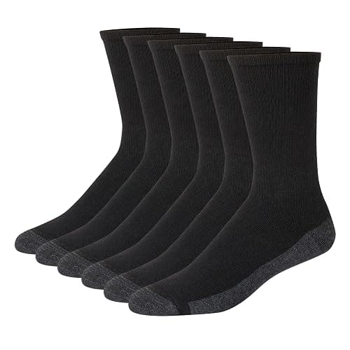 Hanes mens Max Cushioned Crew Socks, Moisture-wicking With Odor Control, Multi-packCrew Sock - Image 1