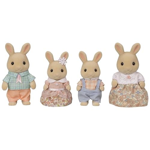 Calico Critters Milk Rabbit Family - Set of 4 Collectible Doll Figures for Children Ages 3+ - Image 1