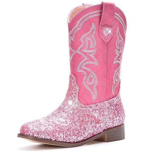 Choiran Toddler Girls Cowboy Boots - Cowgirl Western Boot for Kids Mid Calf Riding Shoes Little Kid/Big Kid - Image 1