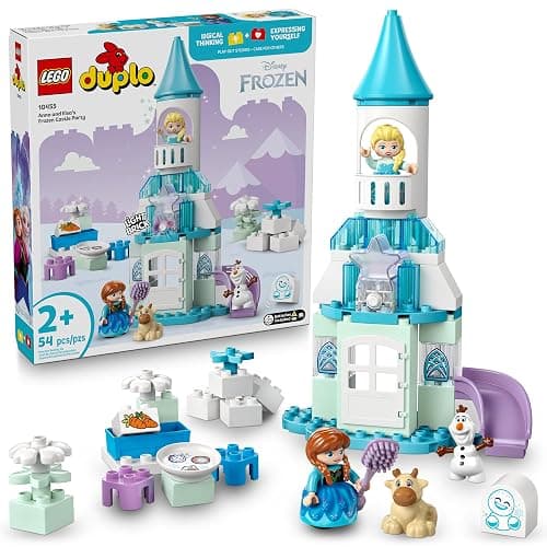 LEGO DUPLO Disney Anna and Elsa’s Frozen Castle Party - Toddler Toy for Girls and Boys 2+ - Building Blocks for Pretend Play and Sensory Development - Preschool Learning Gift for Kids - 10455 - Image 1