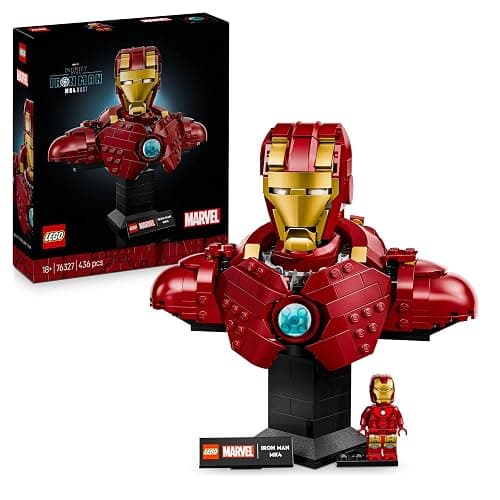 LEGO Marvel Iron Man MK4 Bust - Display Model Building Set for Adults incl. a Tony Stark Minifigure, plus Shoulder Cannons and a Rotating Head - Collectible Avengers Gift for Fans - 76327 | Tony Stark Minifigure, Shoulder Cannons, Rotating Head, Collectible Avengers Gift - Image 1