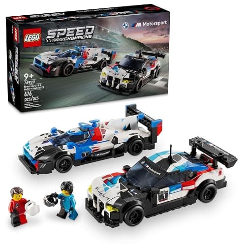 LEGO Speed Champions BMW M4 GT3 & BMW M Hybrid V8 Race Cars, BMW Toy for Kids with 2 Buildable Models and 2 Driver Minifigures, Car Toy Birthday Gift Idea for Boys and Girls Ages 9 and Up, 76922 - Image 1