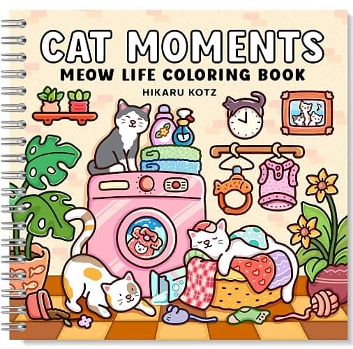 Cat Moments: Meow Life Coloring Book for Adults and Teens - Image 1