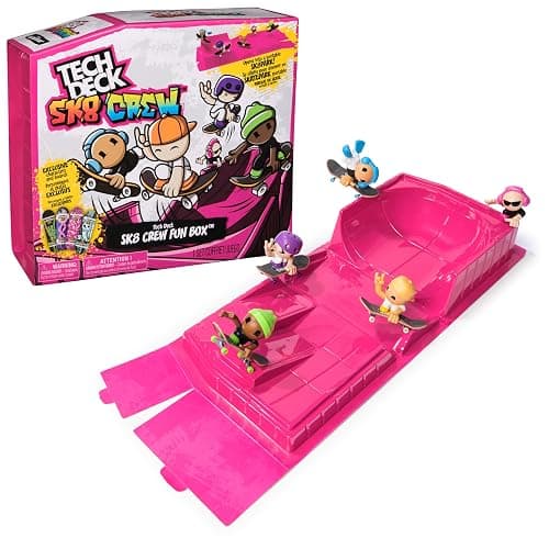 TECH DECK Sk8 Crew Fun Box, Portable Transforming Sk8 Park with 4 Fingerboards & 5 Figures, Collectible Mini Skateboards, Kids Toys for Ages 5 & Up - Image 1