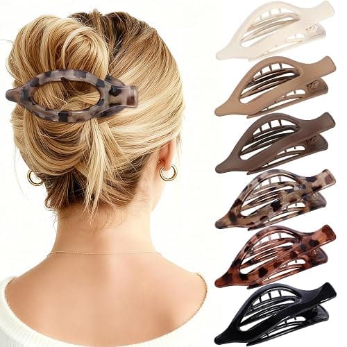 Flat Hair Clips for Women - 6 PCS - Image 1